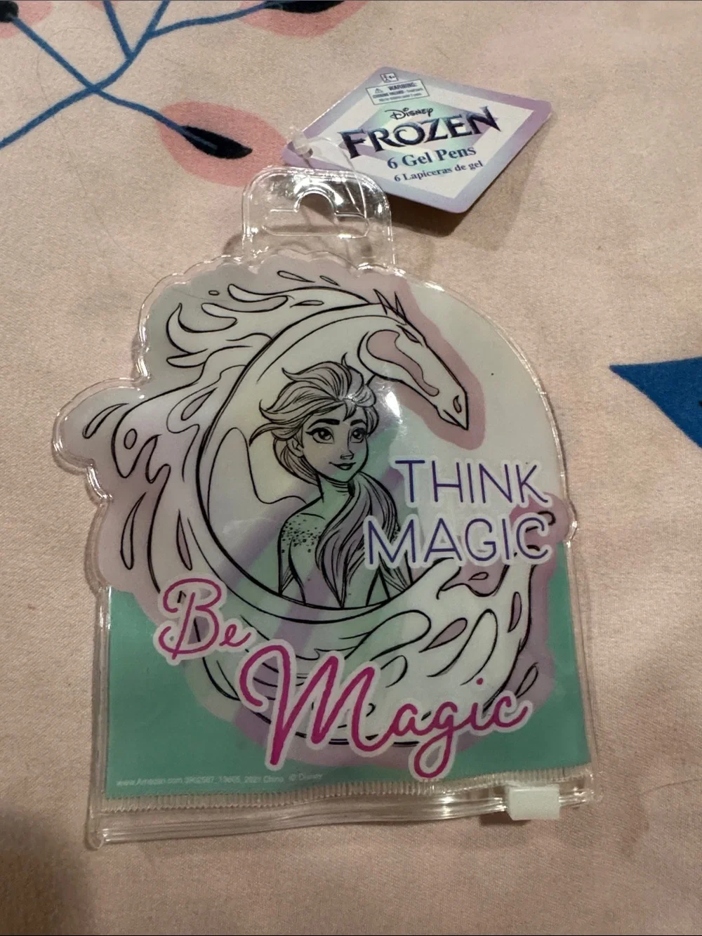 Disney Frozen Elsa 'Think Magic Be Magic' Luggage Tag - Pink & Teal